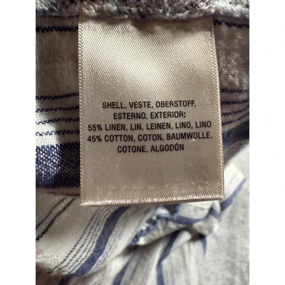 Anthropologie Seashore Striped Linen Blend Drawstring Pants Size 2P - Picture 5 of 13